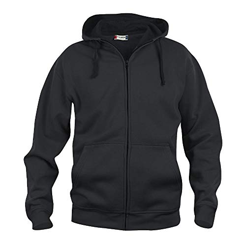 CliQue Herren Basic Full Zip Hoody Kapuzenpullover, Blickdicht, Schwarz, M