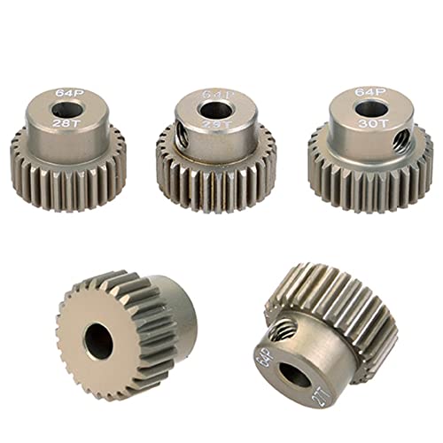 LWOMAN Gehrungsgetriebe 5pcs 6 4dp Spurgetriebe 3,175 mm Innenloch, 2 1T-25T/26T-30T/31T-35T/36T-40T/41T-45T/46T-50T Ritzelmotor Zahnrad for 1/10 RC -Auto Ritzel mechanisch (Color : 5Pcs 36T-40T)