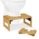 Relaxdays Toilettenhocker, klappbar, Stuhlgang Unterstützung, WC Hocker Erwachsene, Bambus, HBT: 18,5x43x27,5 cm, Natur