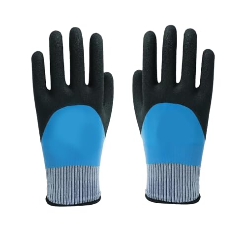 Elektriker Handschuhe Lsolierhandschuhe 400 V Spannungsbeständigkeit Schutzhandschuhe Handschuhe Arbeitshandschuhe Gummi Handschuhe mit Anti-Rutsch-Textur für Elektrische Wartung Instrumente(Blau)