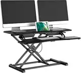 bonVIVO Höhenverstellbarer Stehpult 95 x 40 - Sit-Stand-Erhöhung Macht Jede Workstation zum Standing Desk - Belastbar bis 15 kg Gadgets - Schwarz