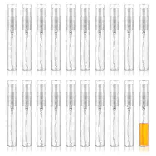 Giantree 20 Stück Parfümzerstäuber Nachfüllbar, 5ml Mini Parfüm Nachfüllbar Mini Parfumzerstäuber Sprühflaschen Transparent Tragbare Parfüm Sprühflasche für Parfüm Lotion Körperpflege-Produkte Reisen