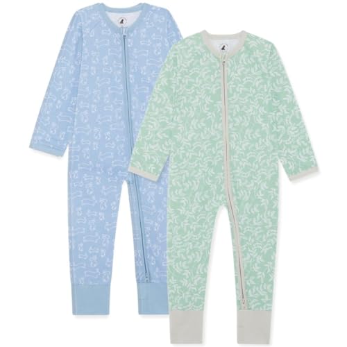 Bramble & Bear Unisex Baby (2er-Pack) Kleinkind- Und Baby-schlafanzüge Sleepsuit, Hase & Efeu, 9-12 Monate EU