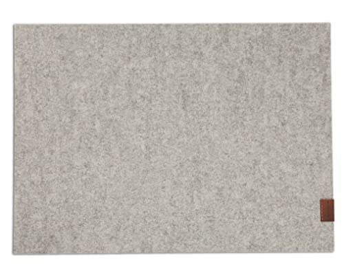 Platzset aus Filz | Wollfilz Tischset | Weiche Filzmatte & Tischunterlage | Merinowolle Naturwollfilz hellgrau meliert – 30 x 40 cm