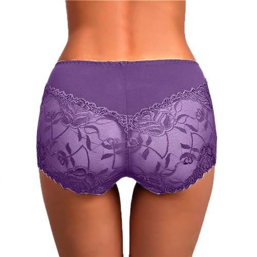 Damen Spitze Slips Panty Damen Atmungsaktive Leichte Höschen Weiche Bequeme Unterhose Stretch Yoga Sportunterhosen Täglich Sexy Underwear Abdichtung Kurze Unterwäsche