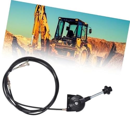 DEMULAX Manueller Gaszug for Bagger, 2,5 3 3,5 4 m Gaszug for Bagger, Motorsteuerung for schwere Geräteteile, for Bagger, Mischer(3.5m) Gashebelkabel für Bagger(Black 3m)