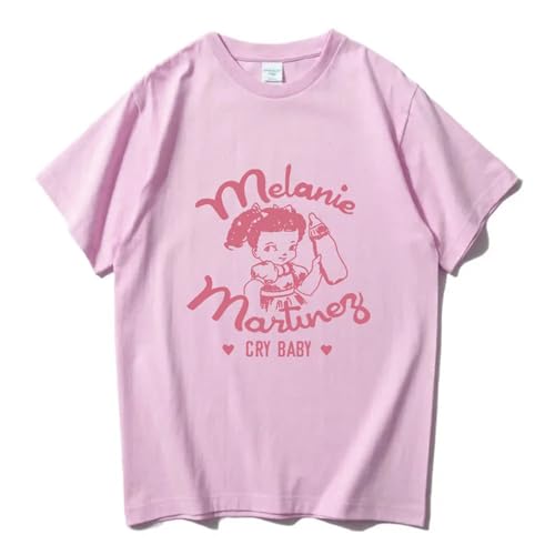 Kurzarm Melanie Martinez Cartoon Print T Shirt Baumwolle Casual Sweatshirt, Kindermode Rundhals T-Shirt Sport Casual Unisex Kurzarm-White||XS