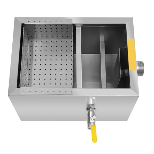 Fettabscheider Edelstahl,Gewerblicher Ölabscheider Interceptor,Gastronomie Kleines Abwasser Fat Separator, Öl- und Wasserabscheider für Die Küchenabwasserbehandlun