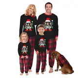 Neufigr Weihnachts Pyjama,Familie Weihnachtspyjama Set,Weihnachten Pyjama,Matching Christmas Couple Pyjamas,Weihnachts Schlafanzug für Herren (M,01- Schwarz Rot)