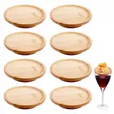 Bambus Weinglas Topper, 8 Stück Weinglas Charcuterie Topper, Multifunktionaler Kreative Wine Glass Charcuterie Topper, Charcuterie Brett Topper für Restaurants, Zuhause, Bars (10.16×7×2.2cm)