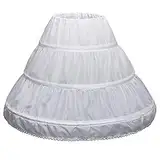 EXCLEN Mädchen Kinder Petticoat A-Linie 3 Reifen Einschichtige Kinder Krinoline Spitzenbesatz Blumenmädchen Kleid Unterrock Verstellbare Taille Für Alter 6-11 Jahre alt…