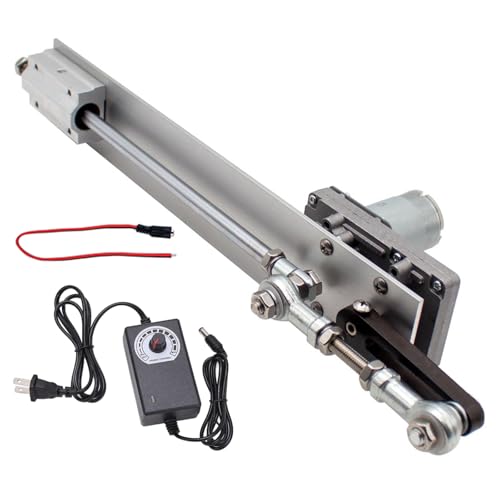 Hubkolben Linearaktuator, DC 12V / 24V Getriebe Einstellbarer Teleskop, Motor DIY Motor mit Drehzahlregler, Hub 3-15cm (DC24V, 90RPM), mit Drehzahlregler und Ende Verbinder