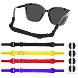 Brillenband Kinder 4 Stück Verstellbarer Sonnenbrillen Band Rutschfest Brillenbänder Sport Elastisches Silikon Glasses Strap Brillen Umhängeband mit Nasenpads für Jungen und Mädchen（Multicolour）