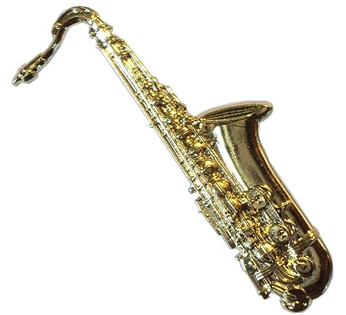 GBJUK Anstecknadel für Saxophon, Musikinstrument, goldfarben, Metall