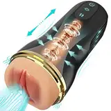 Elektrischer Masturbator Cup 10 Vibration mit 5 Saugmodi Sex Spielzeug für die Männer solo Sex Toys Masturbieren für Männer Taschenmuschi Penis Masturbatoren mit 3D Realistischer Vagina Pussy