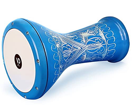 Orientalische Profi Solo Darbuka Handgraviert Blau