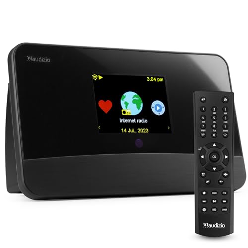 Audizio Livorno - DAB Plus Radio, Internetradio WLAN Tuner mit Bluetooth 5.0 – DAB Adapter für Stereoanlage, Digitalradio mit Spotify Connect, 32.000 Sender, Fernbedienung - Schwarz