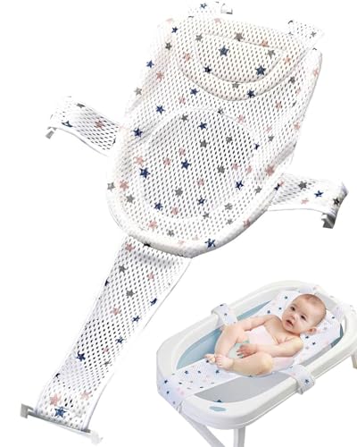 TOZBLEU Baby Badesitze,Dusche Netz, Babybadenetzt Baby,Verstellbares Badesitznetz,Badekissen, rutschfestes Badesitznetz, Babywannenmatte Baby-Badenetz, Baby Badewanne Pad für Neugeborene Verstellbar