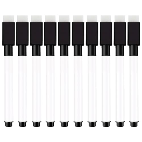 Annvchi Whiteboard Marker,10 Stück Schwarz Whiteboard Marker， whiteboard stifte,folienstift abwischbar,Whiteboard Stifte Abwischbar,für Whiteboards, Notiztafeln und mehr