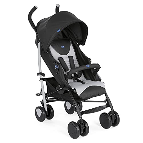 Chicco Echo Leichter Zusammenklappbarer Kinderwagen von 0 Monaten bis 22 kg, Kompakter Kinderbuggy mit Frontbügel, Schlafposition, Regenschirmverschluss, Verstellbarer Sonnenschirm, 1 Stück (1er Pack)