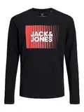 JACK & JONES Jungen Jjecorp Logo Tee Play Ls O-neck Noos Jnr T-Shirt, Schwarz, 140 EU