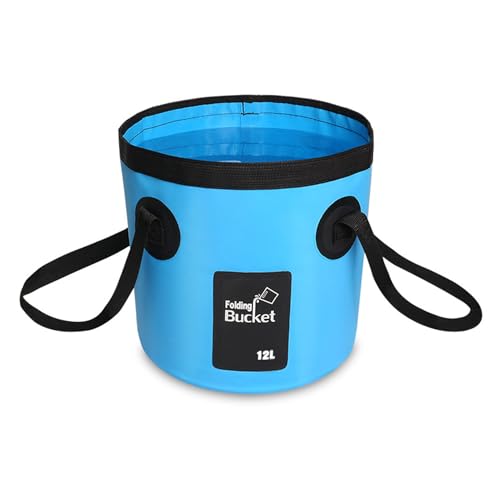 faltschüsse,Faltbarer Eimer,Faltschüssel Eimer 12L Outdoor Faltbarer Eimer, Party und Garten(Blau,12L),Falteimer aus Langlebigem Planen Gewebe für Camping, Angeln