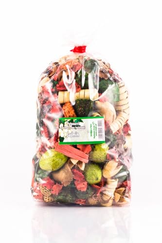 Potpourri Jasmin Duftende Getrocknete Blumen | Großes Paket 1100 ml ≈ 150-190 g | Florale Wohnungsdekoration | Trockene Blumen für Vase, Wohnzimmer, Schlafzimmer, Badezimmer | Subtiler Jasmin-Duft