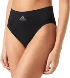 Adidas Unterhosen Damen - High Leg Slip Unterhose hoher Beinausschnitt (Gr. XS - XXL) - bequeme Unterwäsche, Schwarz, L