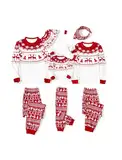 PATPAT Familien Weihnachtspyjamas Set - Weihnachtsoutfit für die ganze Familie, Partnerlook Pyjamas, Weihnachtliche Prints Bequemer Schlafanzug Weihnachtskleidung, Rot, Baby: 12-18 Monate