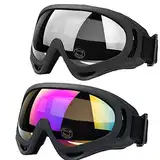 JTENG Motorrad Goggle Motocross skibrille Sportbrille Wind Staubschutz Fliegerbrille Snowboardbrille Schneebrille Skibrille Wintersport Brille Dirtbike Off-Road