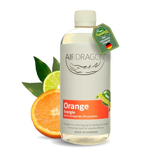 AIRDRAGON ORANGE - katalytischer Raumduft ohne künstliche Duftstoffe - natürlicher Raumduft mit naturreinem ätherischem Duft-Öl für jede katalytische Lampe 1000 ml - Made in Germany