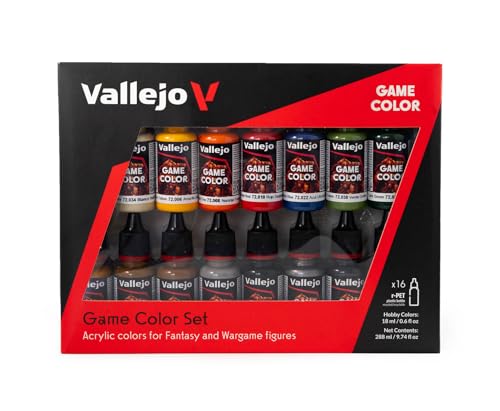 Vallejo Game Color Acrylfarben-Anfänger-Set – farbig sortiert (16-teilig)