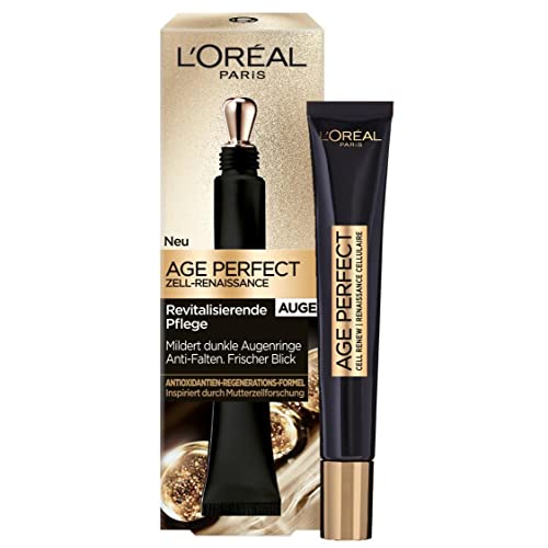 L'Oréal Paris Augenpflege, Anti-Aging Augencreme zur Förderung der Zellregeneration, Mit Antioxidantien Formel und Vitamin E, Age Perfect Zell Renaissance, 15 ml