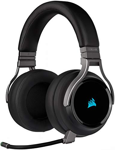 CORSAIR VIRTUOSO RGB WIRELESS High-Fidelity Gaming Headset - 7.1 Surround Sound - Abnehmbares Omnidirektionales Mikrofon - iCUE-Kompatibel - PC, Mac, PS5, PS4, Nintendo Switch, Mobile - Carbon