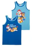 Paw Patrol Unterhemd für Jungen - Kinder Tank Top Hemdchen Unterwäsche Blau (2er Pack) (DE/NL/SE/PL, Numerisch, 110, 116, Regular, Blau)