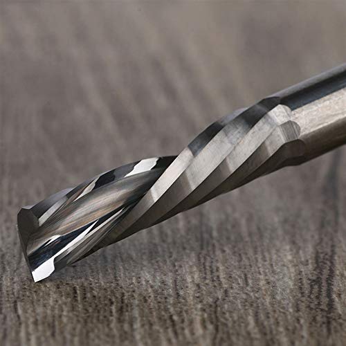 Leloo Lcuihong-Shank 2 STÜCK CNC-Endmühle-Hartmetall-Fräser, Schaft 3.175 4 5 6mm Linke Spiralfräser Down Cut 1 Flötenrouter-Bit, Glatt scharf (Dimensions : 3.175 x 2 x 12)