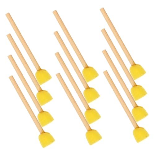 Housoutil 20 Stück Pinsel malen Werkzeug runde Malpinsel Kunstpinsel aus Schaumstoff Kinderartikel für malpinsel selber Machen DIY Bastelschwämme Schwamm Yellow