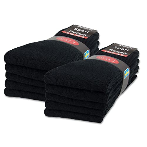 sockenkauf24 10 | 20 | 30 Paar Sportsocken Tennissocken Arbeitssocken Herren & Damen Socken Baumwolle (47-50, 10 Paar | Schwarz)