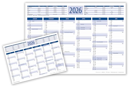 Tafelkalender 2026 (3 Stück in blau)