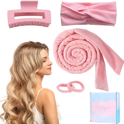 CNMTCCO Lockenwickler Locken Ohne Hitze,keine Hitze Lockenband mit hochbelastbarer Schwamm,Samt DIY Heatless Curls Band,Rutschfest Lockenwickler über Nacht für Mittleres Langes Haar