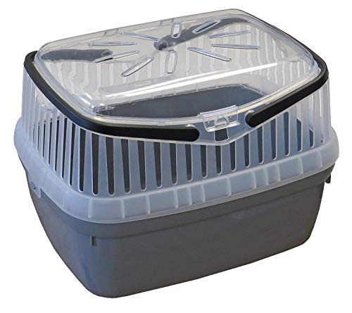 Transportbox für Kleintiere wie Hamster, Meerschweinchen, Kaninchen usw. Grau