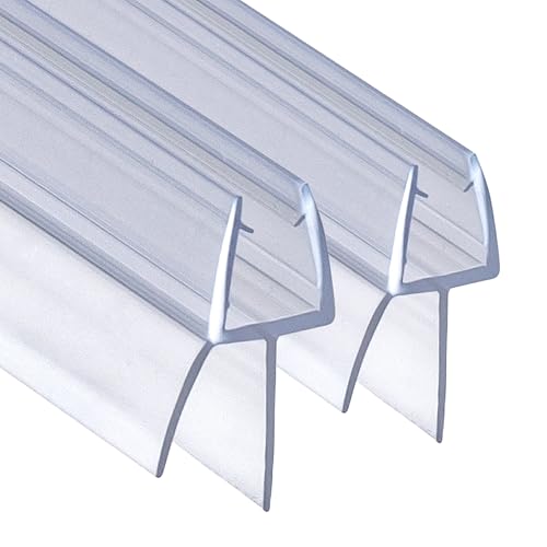 DOPPOSO Duschdichtung 2 x 100 cm Ersatzdichtung für 4mm/ 5mm/6mm Duschkabinen Badewanne mit verlängerten Gummilippen Glastür Duschdichtung Glasdicke