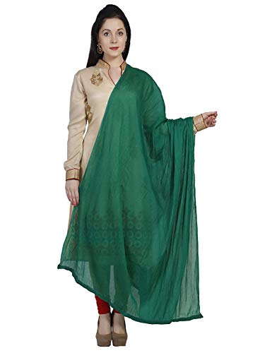 Stylesindia Baumwolle Einfarbig Frauen Dupatta Schals Schal Dunkelgrün, petrol, X-Large