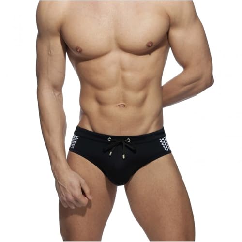 Dmmtot Badehose für Herren, niedrige Taille, Badehose, Kordelzug, Bikini, Sport-Badeanzug, schnell trocknend, Badebekleidung mit herausnehmbarem Polster, Schwimmbad, Strand-Shorts, Größe M-XXL,