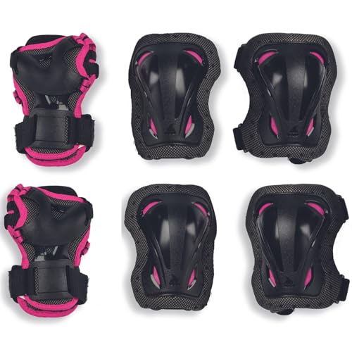 Rollerblade Unisex – Erwachsene Skate Gear 3 Beschützer, Black/Pink, XXXS