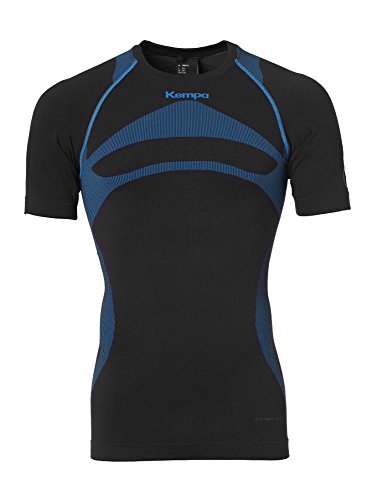 Kempa Erwachsene Bekleidung Teamsport Attitude Pro Shortsleeve T-Shirt, Schwarz/Kempablau, M/L