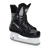 ATTABO Herren-Hockey-Schlittschuhe Schwarz 41 (26,2 cm), Schnürung, Wärmekomfort, Schlittschuhe aus Edelstahl, Für Anfänger bis 100 kg