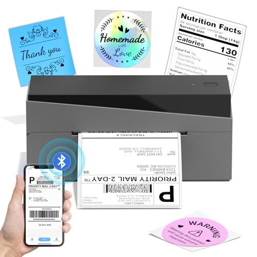 LabelCenter DHL Etikettendrucker Bluetooth, 249BT Thermodrucker 4x6 Label Printer, Versandetiketten Drucker, Thermo-Etiketten-drucker für Amazon Shopify Ebay DHL Hermes DPD UPS FedEx