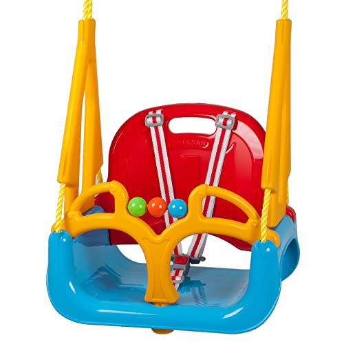 BABYGO 9601 - Schaukel Doremi 3 in 1 bis 100 kg geprüft, Outdoor Spielgerät, blau/rot