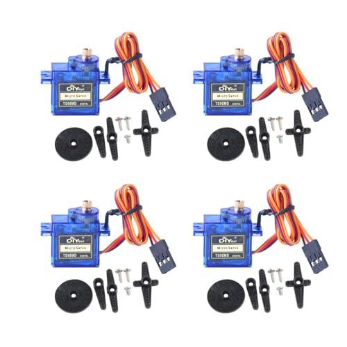 TS90MD 9g Micro Digital Servo Full Metal Gear 360 Grad kontinuierliche Rotation für RC Drohnen Roboterarm Smart Car Need PWM 500~2500usec(Packung mit 4 Stück)